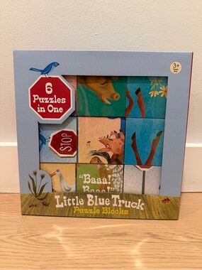 Little Blue Truck puzzle blocks - like new in original box
